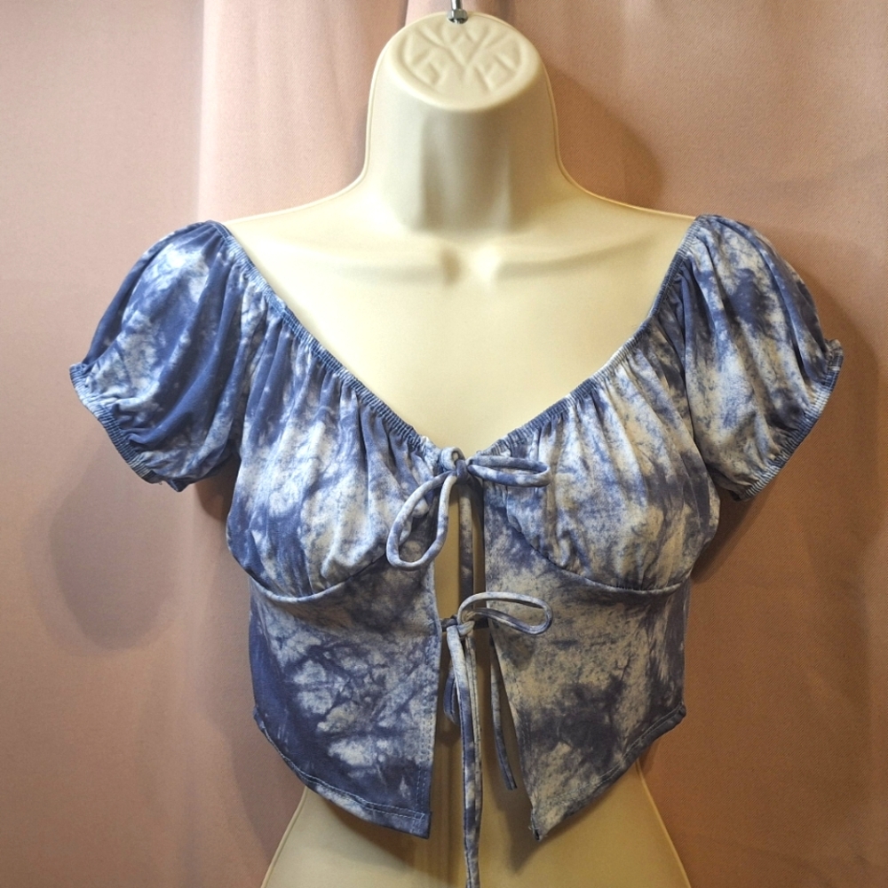 🌿 5/$25. Front Tie Corset Top, Size M  (B13)